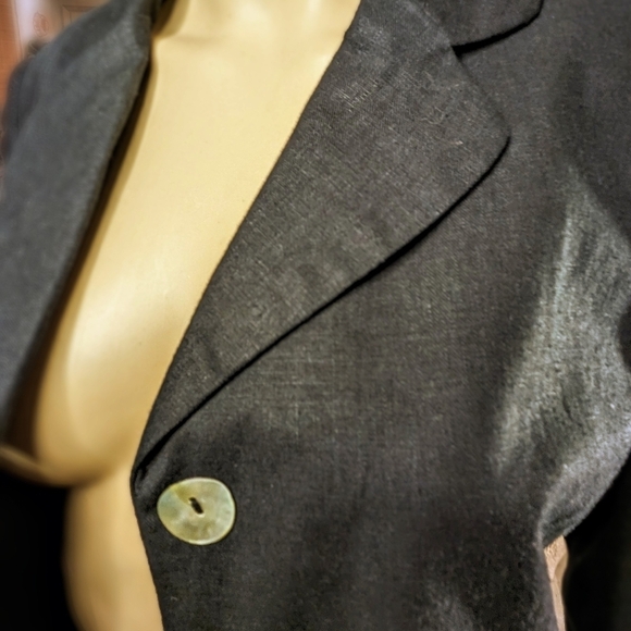 Vintage Sandro Women's Linen Blend Blazer Size 8P - Picture 11 of 12